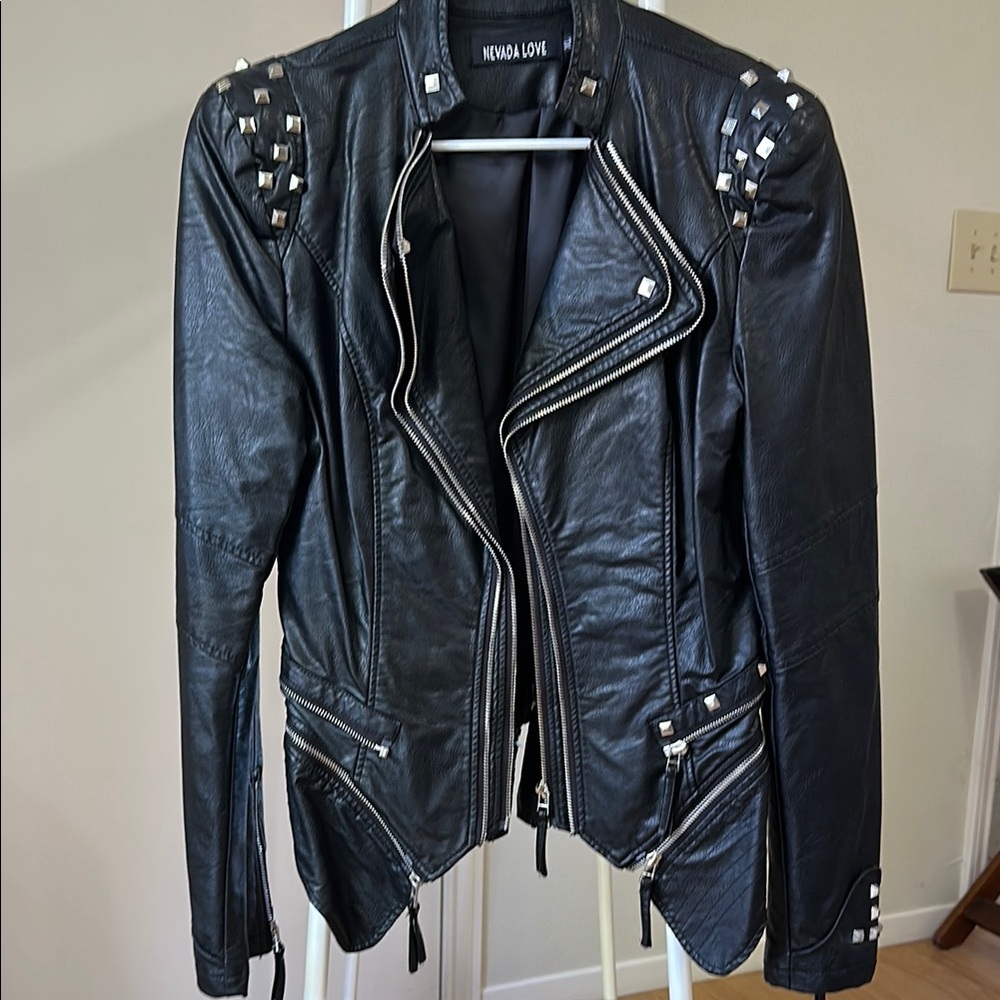 Black Studded Leather Jacket